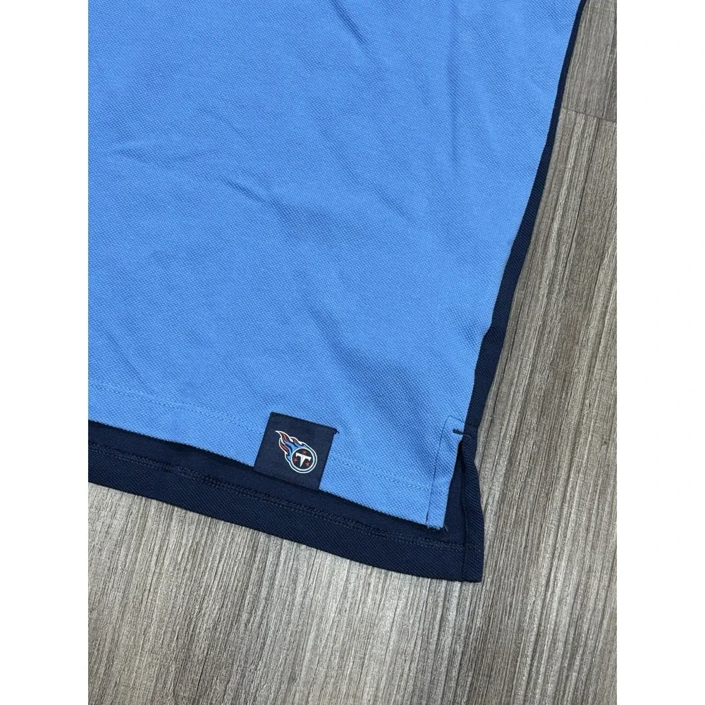Nike Tennessee Titans NFL Polo Shirt Mens Large Blue Navy Colorblock Cotton L
